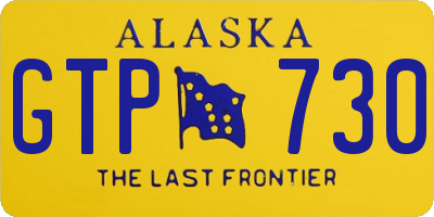 AK license plate GTP730