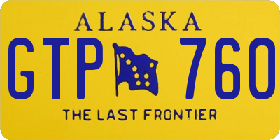 AK license plate GTP760