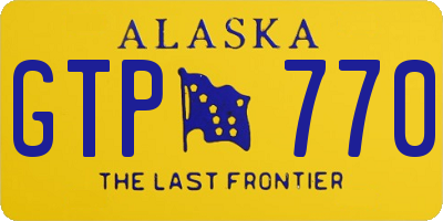 AK license plate GTP770