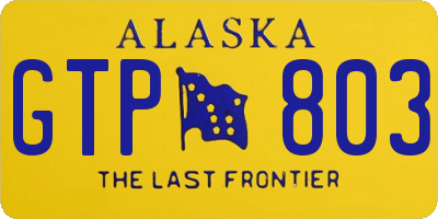 AK license plate GTP803