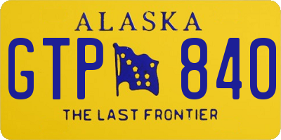 AK license plate GTP840