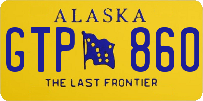 AK license plate GTP860