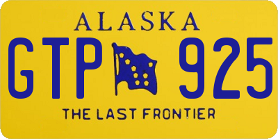 AK license plate GTP925