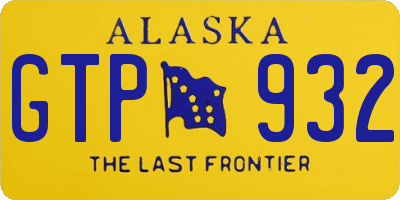 AK license plate GTP932