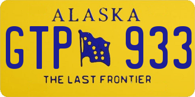 AK license plate GTP933