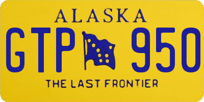 AK license plate GTP950