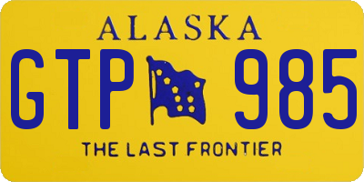 AK license plate GTP985