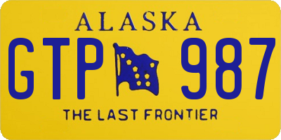 AK license plate GTP987