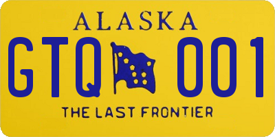 AK license plate GTQ001