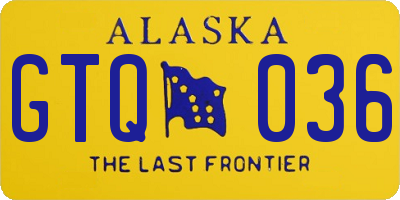 AK license plate GTQ036