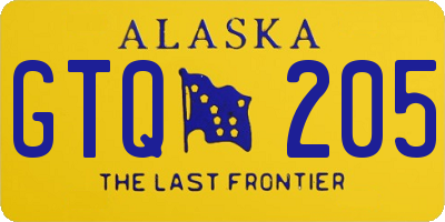 AK license plate GTQ205