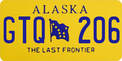 AK license plate GTQ206