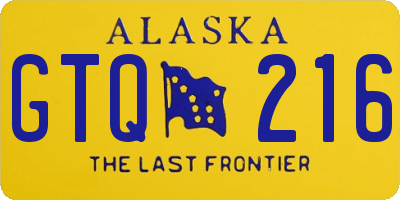 AK license plate GTQ216
