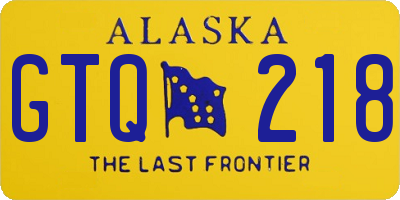 AK license plate GTQ218