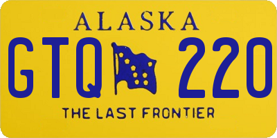 AK license plate GTQ220