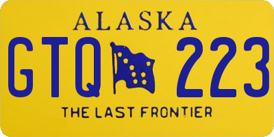 AK license plate GTQ223