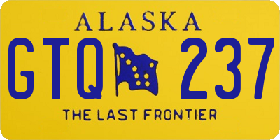 AK license plate GTQ237