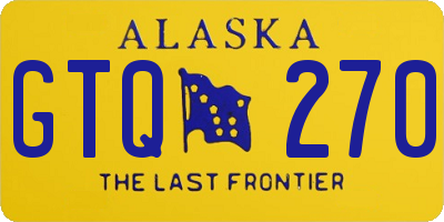 AK license plate GTQ270