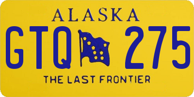 AK license plate GTQ275