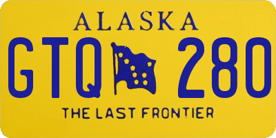 AK license plate GTQ280