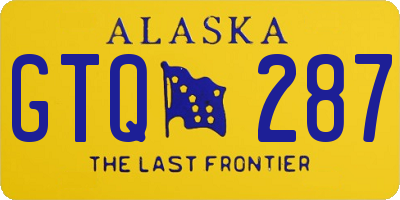 AK license plate GTQ287