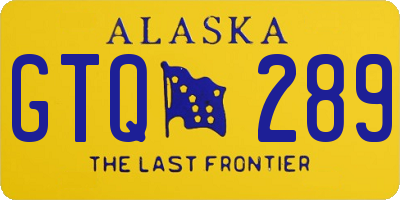 AK license plate GTQ289