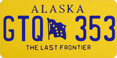 AK license plate GTQ353