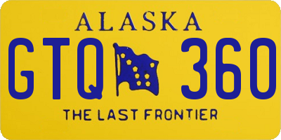 AK license plate GTQ360