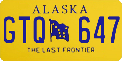 AK license plate GTQ647