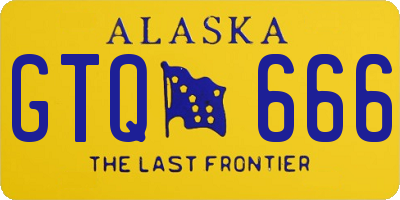 AK license plate GTQ666