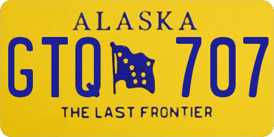 AK license plate GTQ707