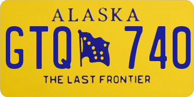 AK license plate GTQ740