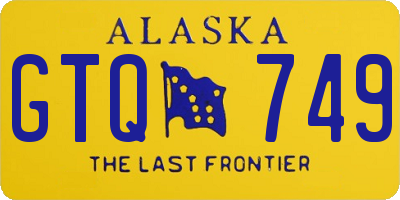 AK license plate GTQ749