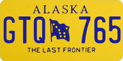 AK license plate GTQ765