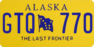 AK license plate GTQ770