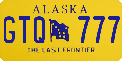 AK license plate GTQ777