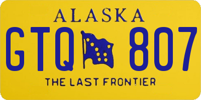 AK license plate GTQ807