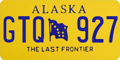AK license plate GTQ927