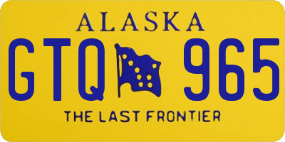 AK license plate GTQ965