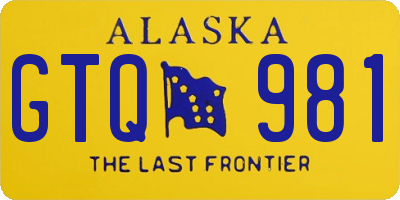 AK license plate GTQ981