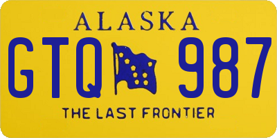 AK license plate GTQ987