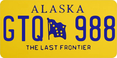 AK license plate GTQ988