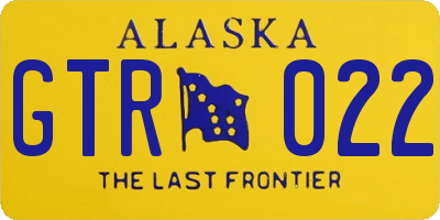AK license plate GTR022
