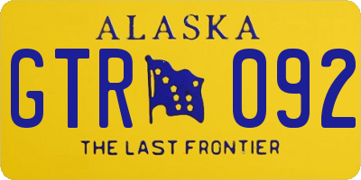 AK license plate GTR092