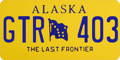 AK license plate GTR403