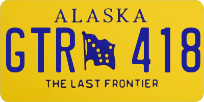 AK license plate GTR418