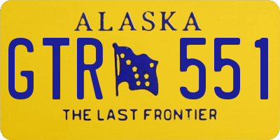 AK license plate GTR551