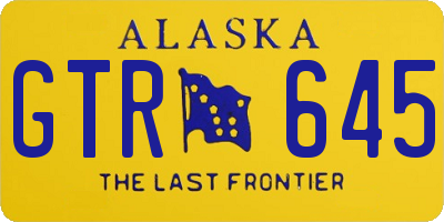 AK license plate GTR645