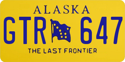 AK license plate GTR647