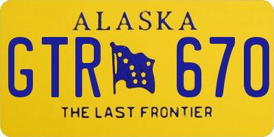 AK license plate GTR670
